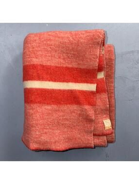 Virgin Wool Blanket Dusty Pinks J.C. Penney Golden 40s 50s Dawn Vintage 78x66